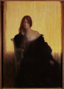 女性の肖像（紙にパステル）